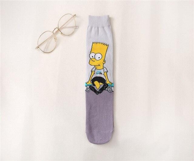 New Simpson Family Cartoon Socks Funny Happy Socks Men Women Cotton Socks for Girls Male Female Cute Ladies Simpsons Sock Unisex