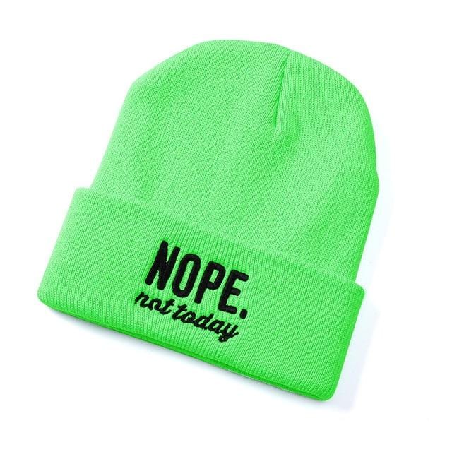 NOPE NOT TODAY Embroidered men's and women's hats outdoor knittedbeanie autumn and winter caps