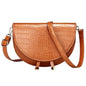 Crocodile Pattern Crossbody Bags for Women Half Round Messenger Bag Pu Leather Luxury Handbags Women Bags Designer Shoulder Bag