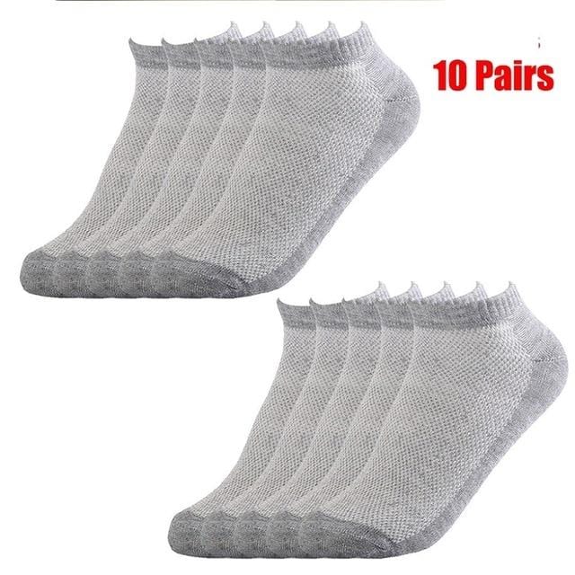 20Pcs=10Pair Solid Mesh Men's Socks Invisible Ankle Socks Men Summer Breathable Thin Male Boat Socks HOT SALE 2020