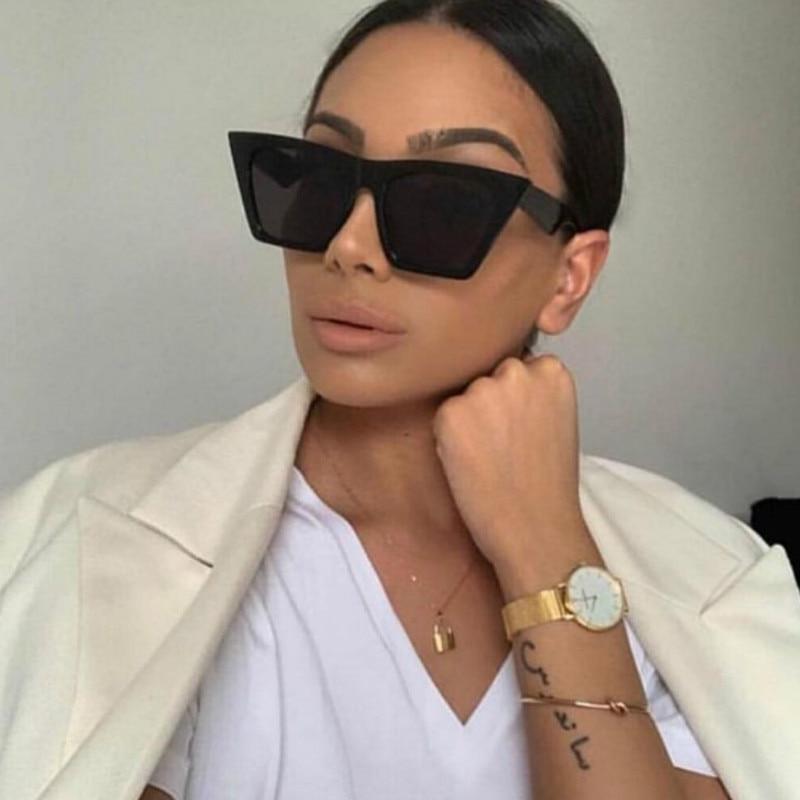 2019 new brand sunglasses Square glasses Personalized cat eyes Colorful sunglasses trend versatile sunglasses uv400 curtain