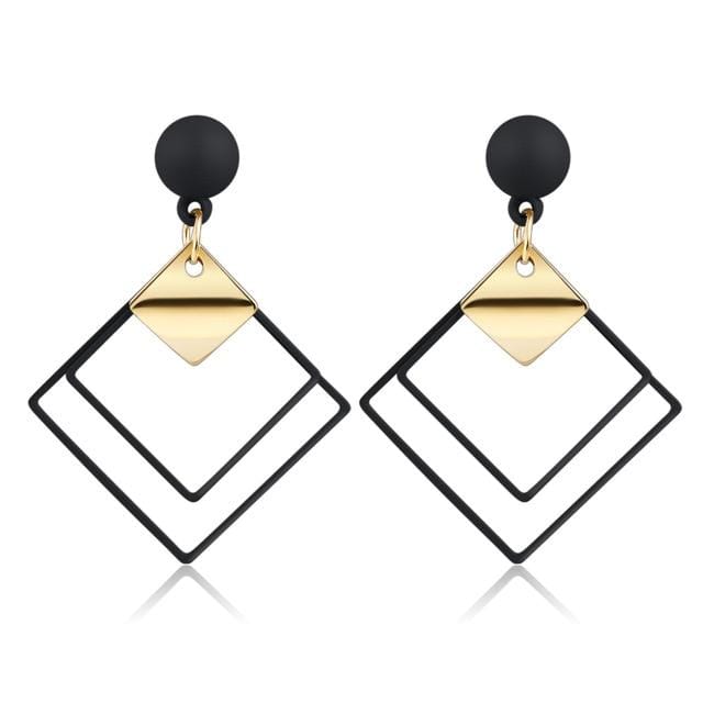 X&P New Korean Heart Statement Drop Earrings 2019 for Women Fashion Vintage Geometric Acrylic Dangle Hanging Earring Jewelry