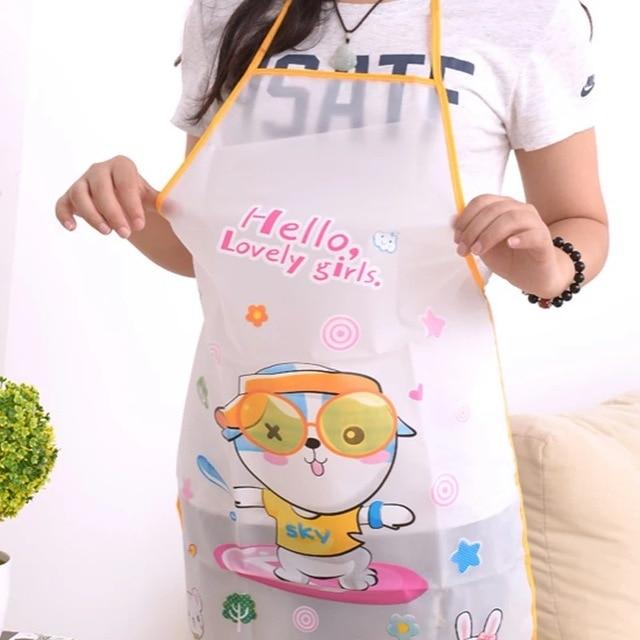 Cartoon Kitchen Apron Rabbit Printing Kids Apron BBQ Bib Apron For Women Cooking Baking Restaurant kids apron Pinafore 50*70cm