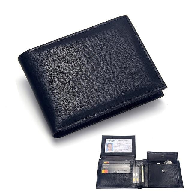 Casual Men's Wallets Leather Solid Luxury Wallet Men Pu Leather Slim Bifold Short Purses Credit Card Holder Business Male Purse