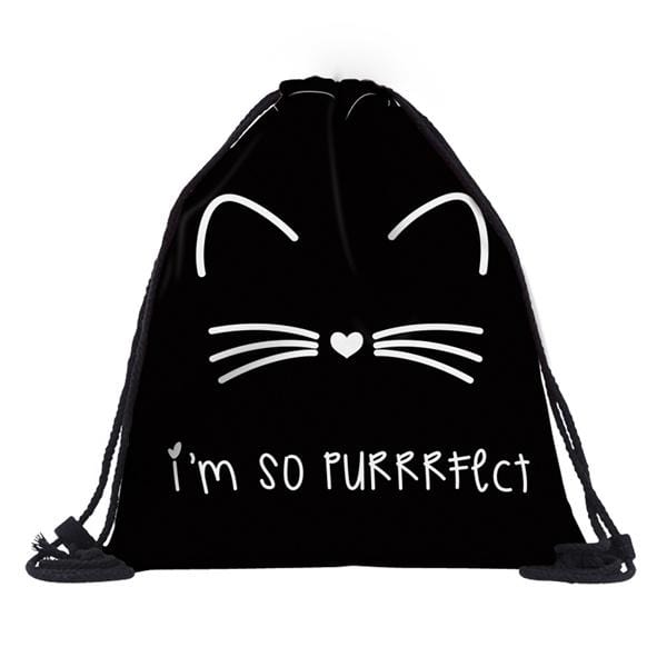 Deanfun 3D Printed Drawstring Bag Cat Pattern Cute for Women Travelling 60134