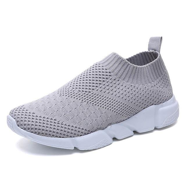 Women Shoes 2020 New Flyknit Sneakers Women Breathable Slip On Flat Shoes Soft Bottom White Sneakers Casual Women Flats Krasovki-Shoes-Ultrabasic