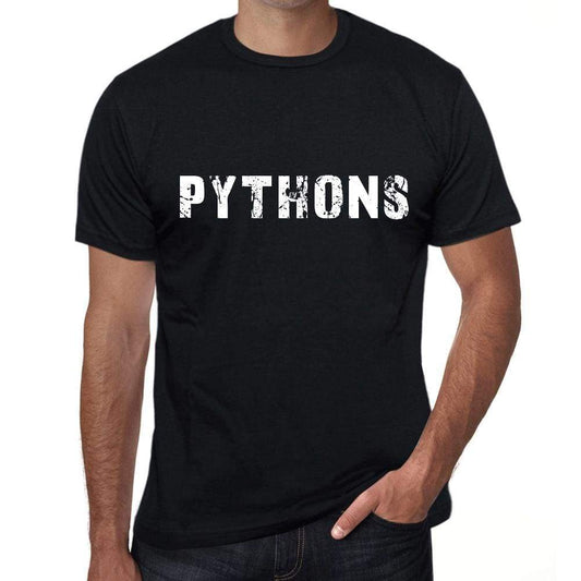 Pythons Mens T Shirt Black Birthday Gift 00555 - Black / Xs - Casual