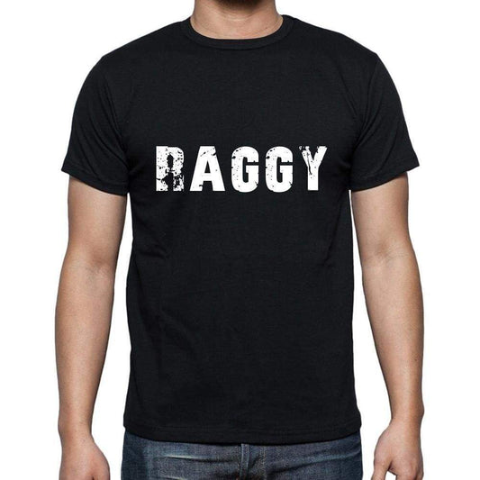 Raggy Mens Short Sleeve Round Neck T-Shirt 5 Letters Black Word 00006 - Casual