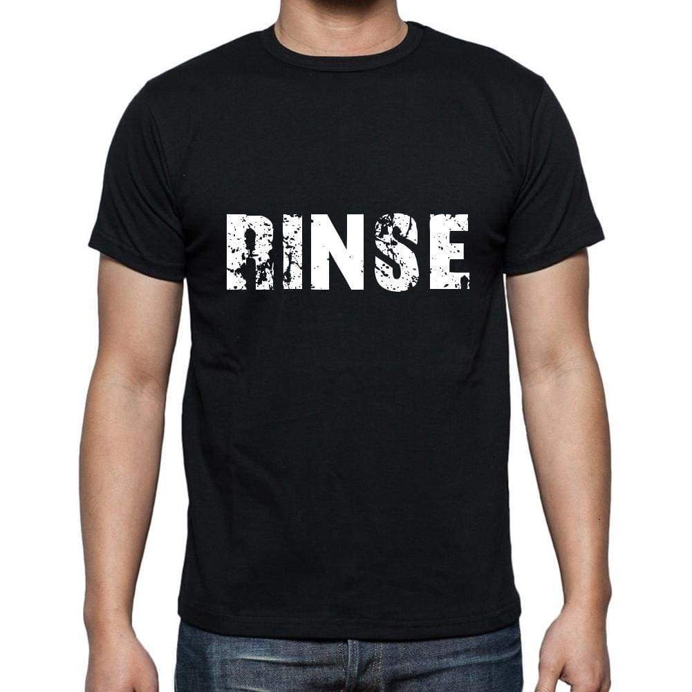 Rinse Mens Short Sleeve Round Neck T-Shirt 5 Letters Black Word 00006 - Casual