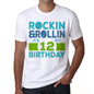 Rockin&rollin 12 White Mens Short Sleeve Round Neck T-Shirt 00339 - White / S - Casual
