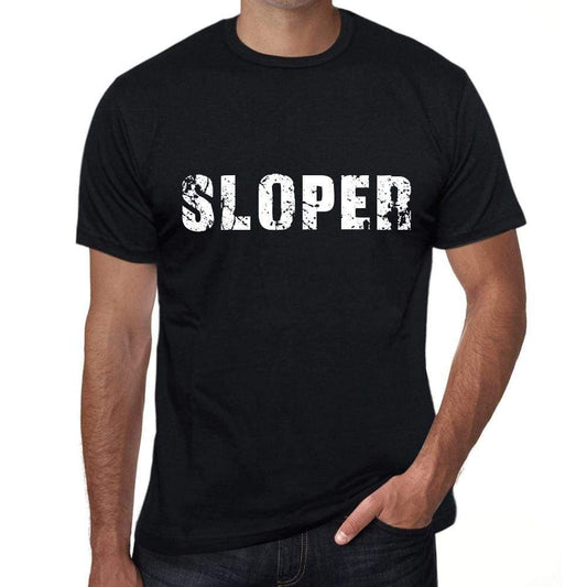Sloper Mens Vintage T Shirt Black Birthday Gift 00554 - Black / Xs - Casual
