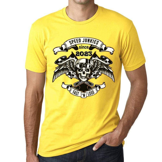 Speed Junkies Since 2023 Mens T-Shirt Yellow Birthday Gift 00465 - Yellow / Xs - Casual