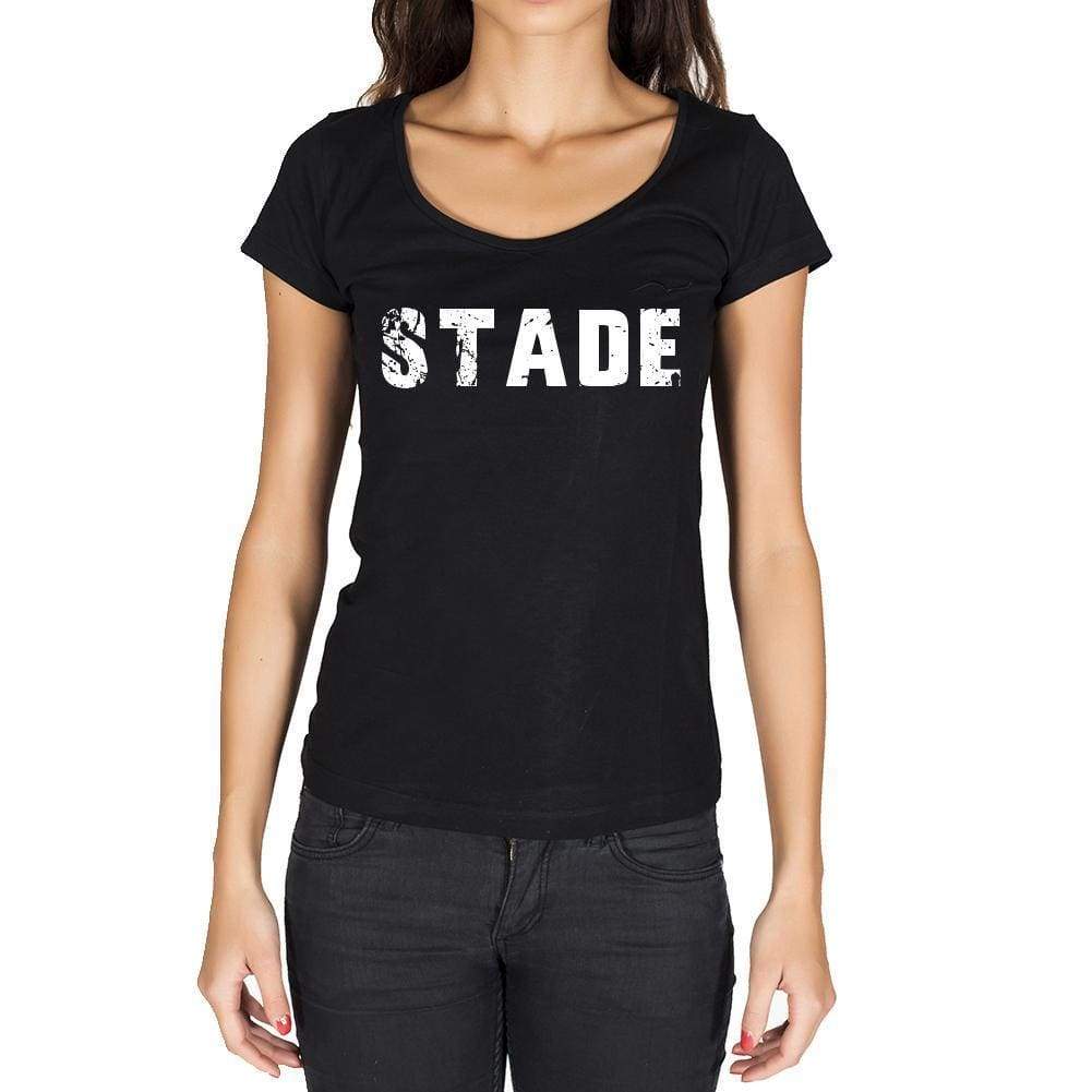 Stade German Cities Black Womens Short Sleeve Round Neck T-Shirt 00002 - Casual