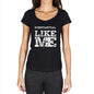 Substantial Like Me Black Womens Short Sleeve Round Neck T-Shirt - Black / Xs - Casual
