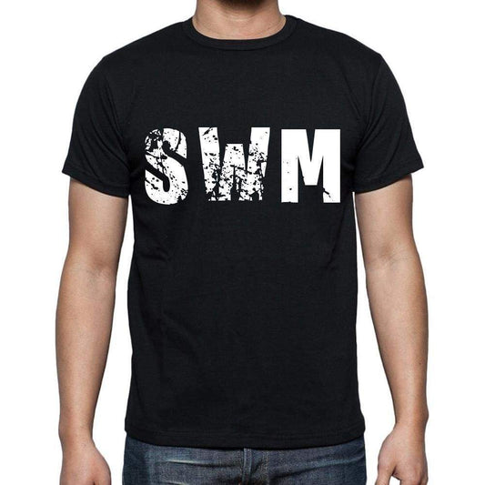 Swm Men T Shirts Short Sleeve T Shirts Men Tee Shirts For Men Cotton Black 3 Letters - Casual