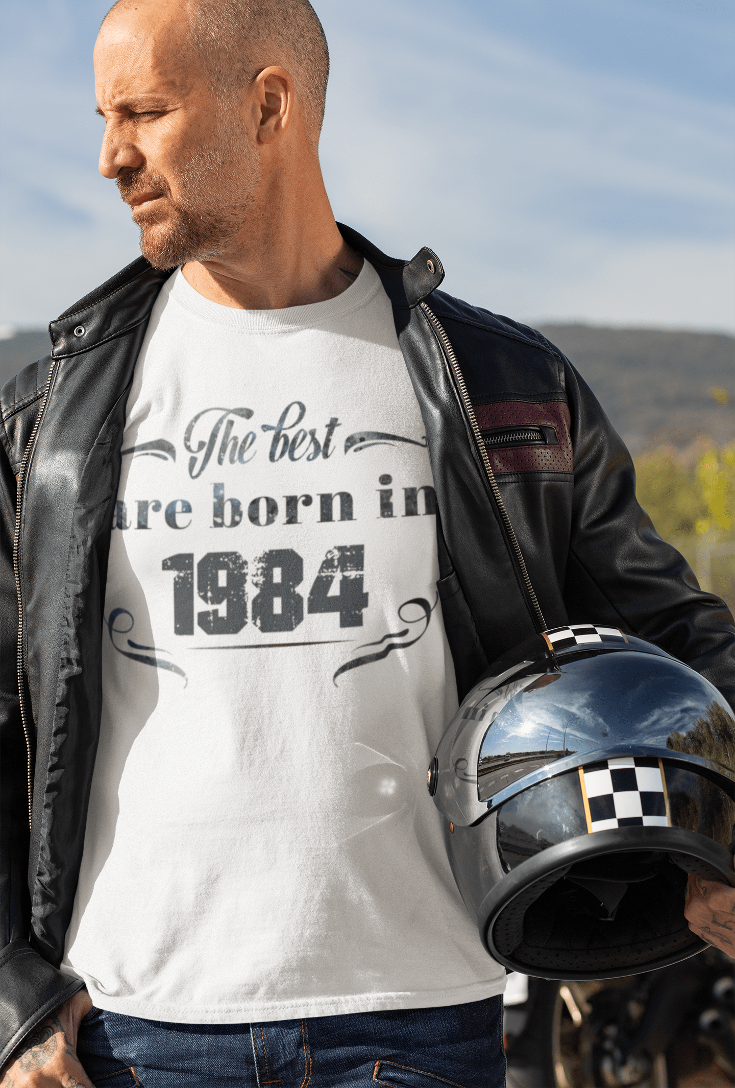 The Best are Born in 1984 Men's T-shirt White Birthday Gift 00398