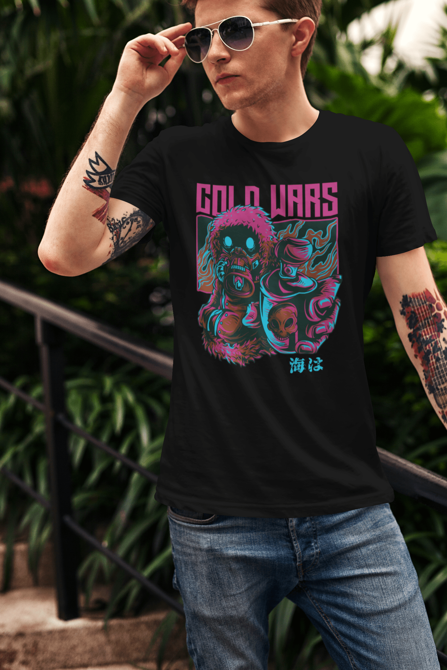 ULTRABASIC Men's Novelty T-Shirt Cold Wars - Skull Poison Tee Shirt