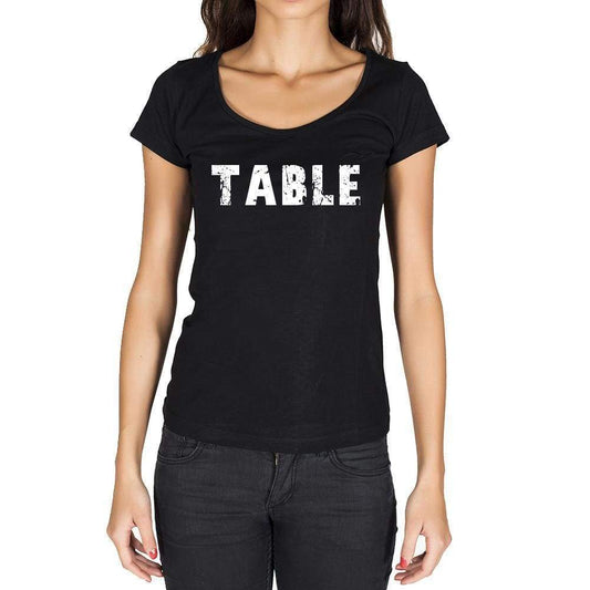 Table French Dictionary Womens Short Sleeve Round Neck T-Shirt 00010 - Casual
