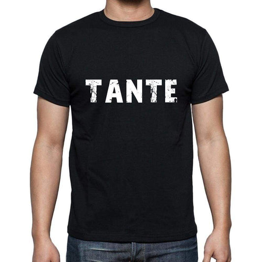 Tante Mens Short Sleeve Round Neck T-Shirt 5 Letters Black Word 00006 - Casual