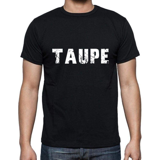 Taupe Mens Short Sleeve Round Neck T-Shirt 5 Letters Black Word 00006 - Casual