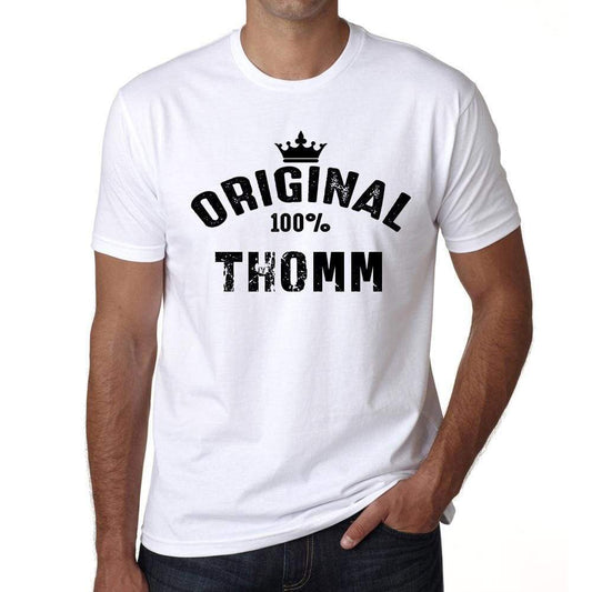 Thomm 100% German City White Mens Short Sleeve Round Neck T-Shirt 00001 - Casual