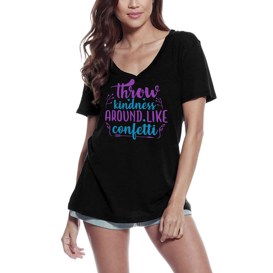 ULTRABASIC Women's T-Shirt Throw Kindness Around Like a Confetti - Short Sleeve Tee Shirt Gift Tops