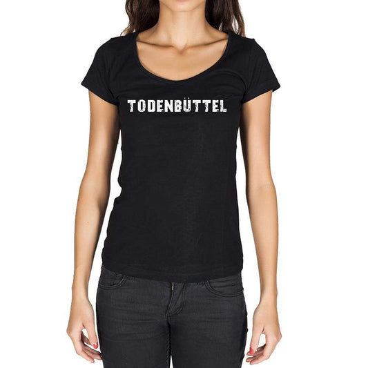 Todenbüttel German Cities Black Womens Short Sleeve Round Neck T-Shirt 00002 - Casual
