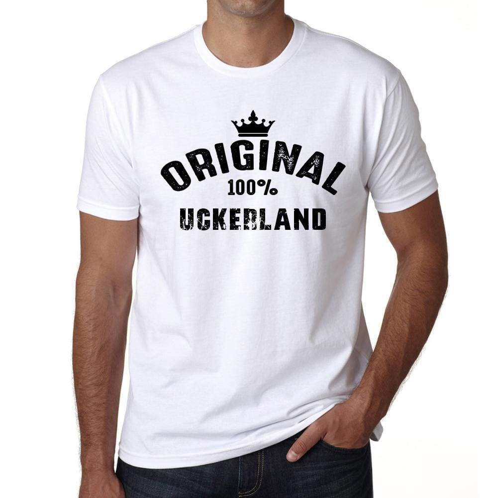 Uckerland 100% German City White Mens Short Sleeve Round Neck T-Shirt 00001 - Casual