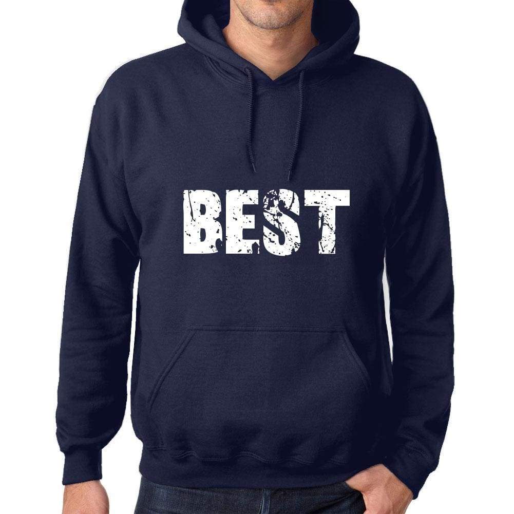 Unisex Printed Graphic Cotton Hoodie Popular Words Best French Navy - French Navy / Xs / Cotton - Hoodies