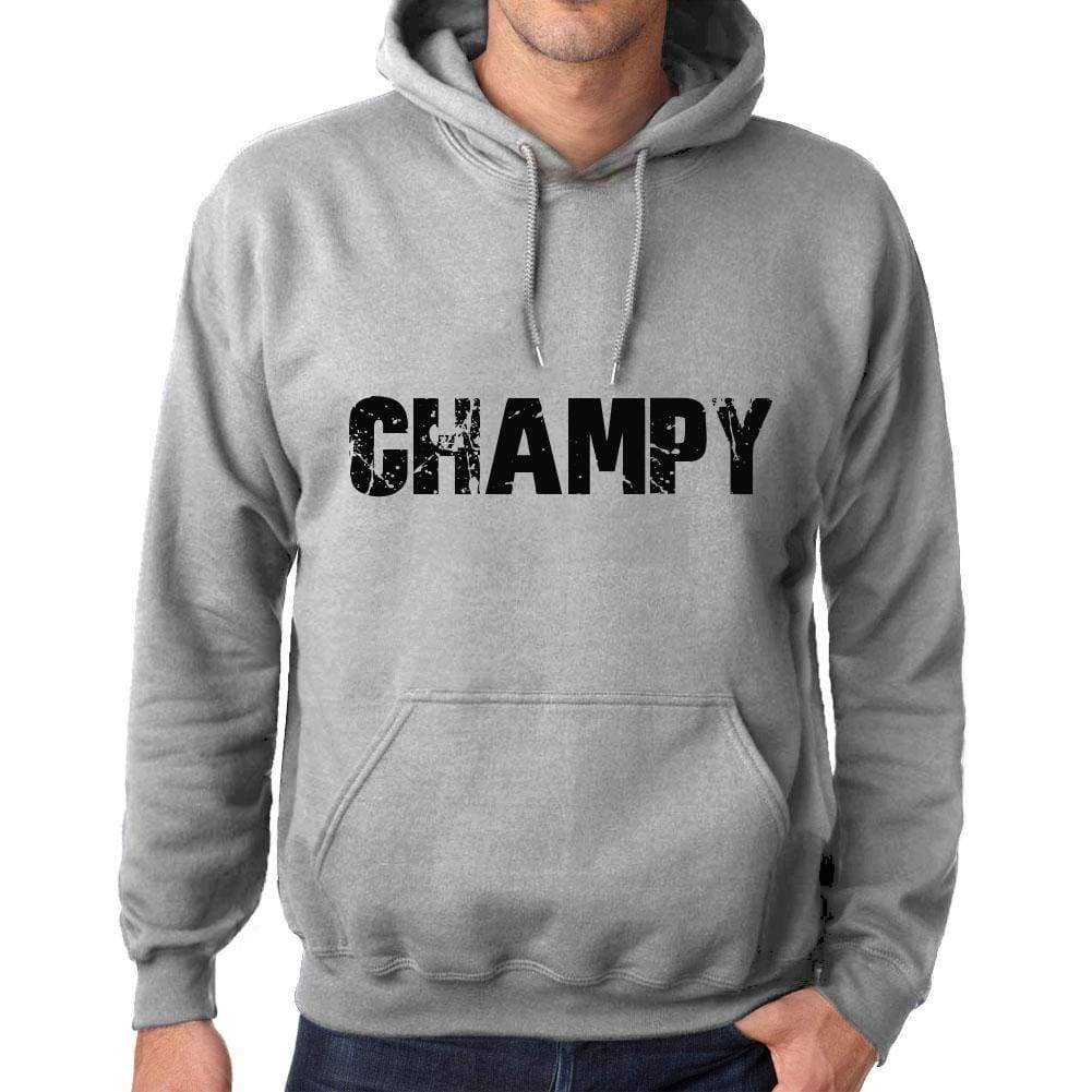 Unisex Printed Graphic Cotton Hoodie Popular Words Champy Grey Marl - Grey Marl / Xs / Cotton - Hoodies