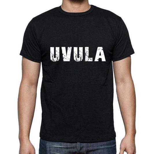 Uvula Mens Short Sleeve Round Neck T-Shirt 5 Letters Black Word 00006 - Casual