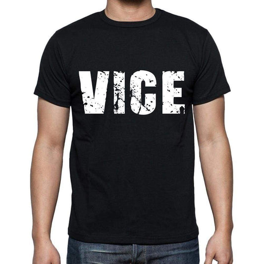 Vice Mens Short Sleeve Round Neck T-Shirt 4 Letters Black - Casual