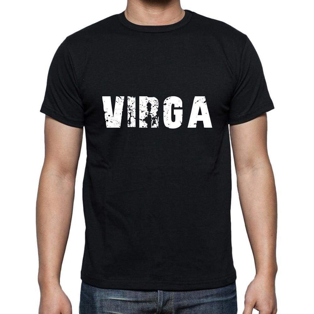 Virga Mens Short Sleeve Round Neck T-Shirt 5 Letters Black Word 00006 - Casual