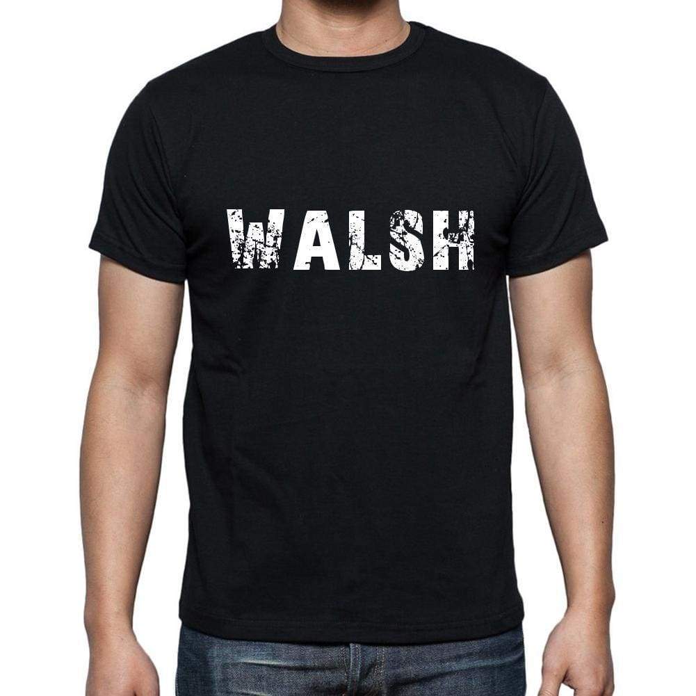 Walsh Mens Short Sleeve Round Neck T-Shirt 5 Letters Black Word 00006 - Casual