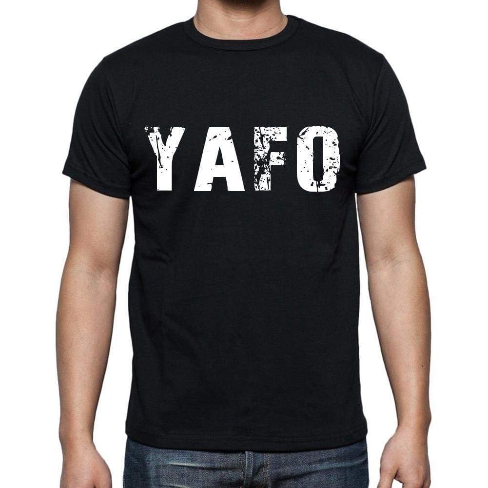 Yafo Mens Short Sleeve Round Neck T-Shirt 4 Letters Black - Casual